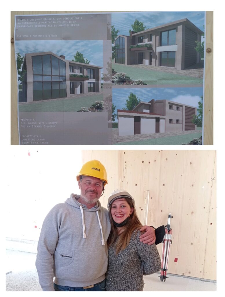 Pannelli XLAM – render del progetto e visita al cantiere della casa in legno